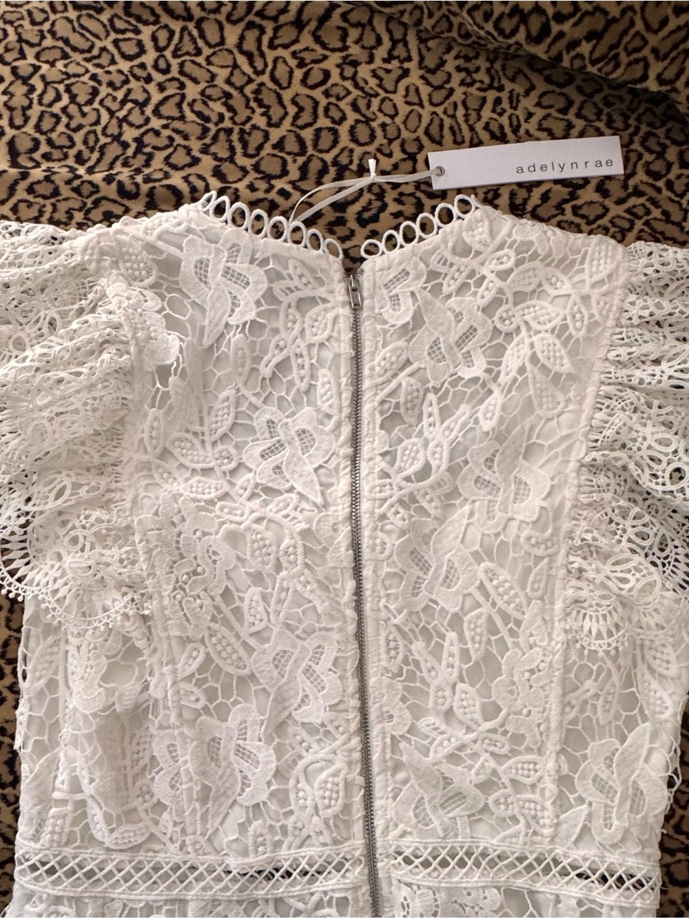 Adelyn Rae White Lace Ruffle Mini Dress - Picture 6 of 7